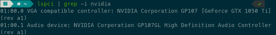 Get list NVIDIA graphics cards using lscpi command